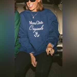 NWOT Slyfox Threads Mom Club Originals Blue Crewneck Sweater